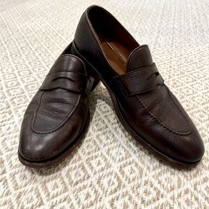 BRUNELLO CUCINELLI BROWN PENNY LOAFERS, Size 44 (US 11)